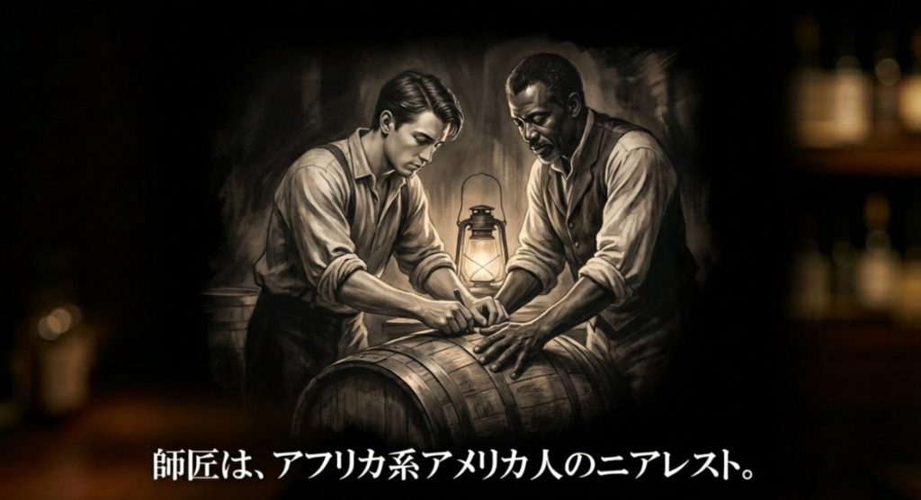 創業者と師ニアレストグリーンが守った伝統の歴史を示す画像。