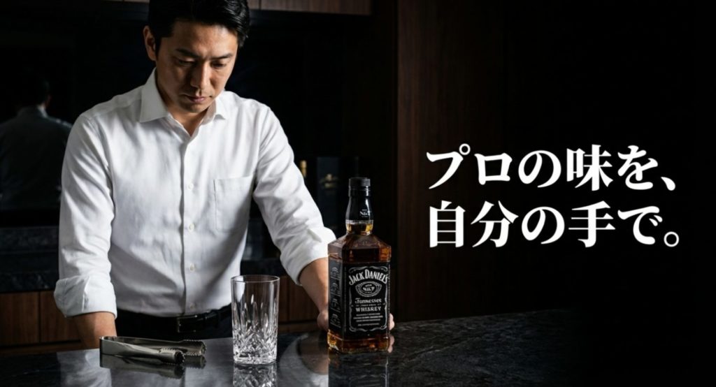 コンビニで買えるミニボトルと自作ハイボールの品質比較を示す画像。