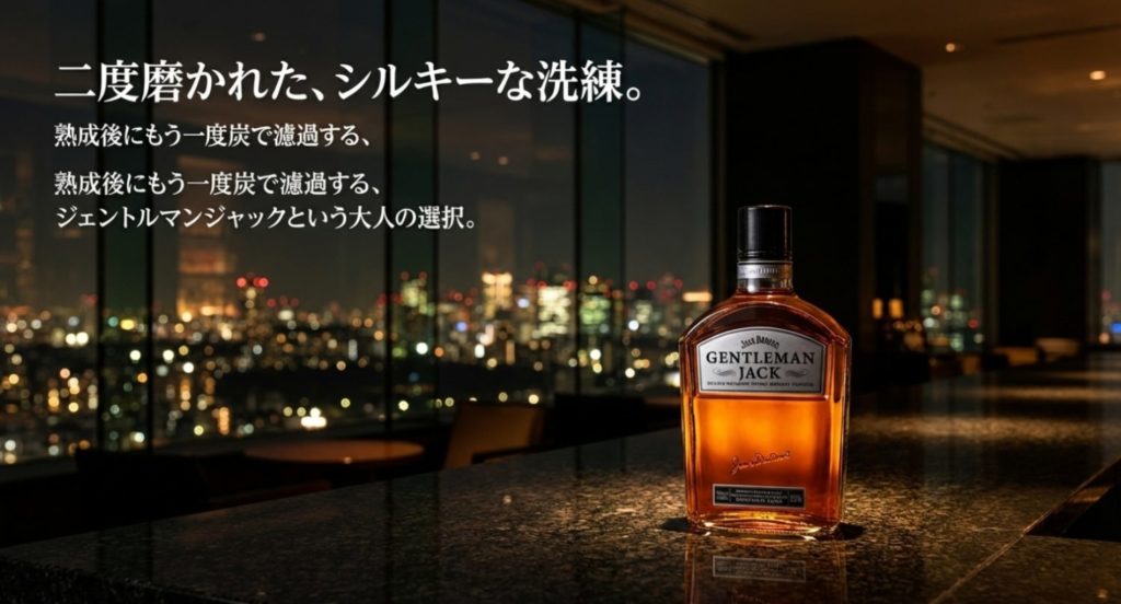 ジェントルマンジャックで見せる洗練された飲み方を示す画像。