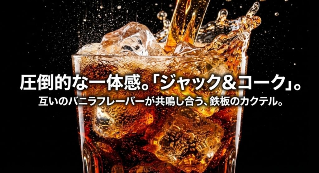 缶のジャックダニエル＆コカ・コーラで手軽に楽しむを示す画像。