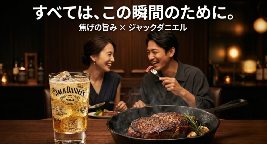 肉料理との相性が抜群な食事に合うハイボールの楽しみ方を示す画像。